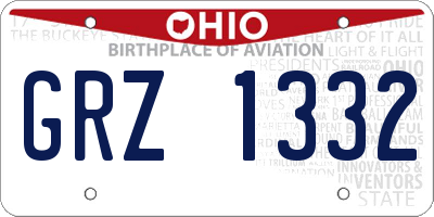 OH license plate GRZ1332
