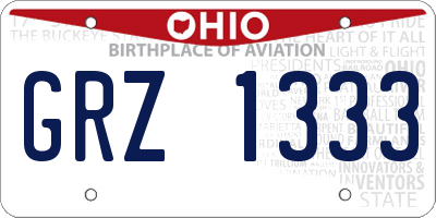 OH license plate GRZ1333