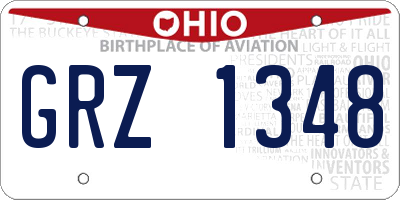 OH license plate GRZ1348