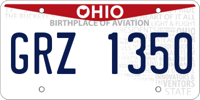 OH license plate GRZ1350