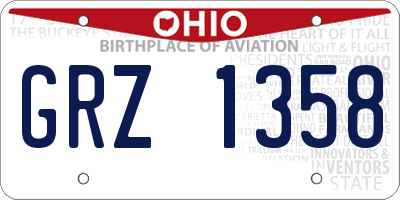 OH license plate GRZ1358