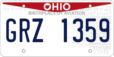 OH license plate GRZ1359