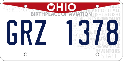 OH license plate GRZ1378