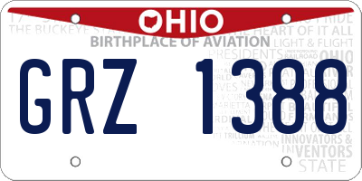 OH license plate GRZ1388