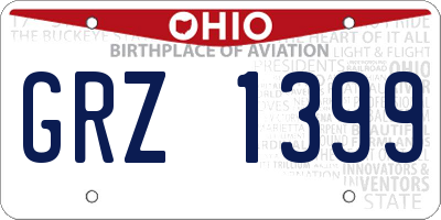 OH license plate GRZ1399