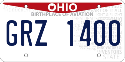 OH license plate GRZ1400