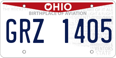 OH license plate GRZ1405