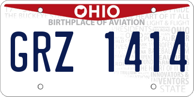 OH license plate GRZ1414