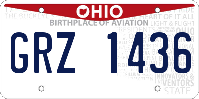OH license plate GRZ1436