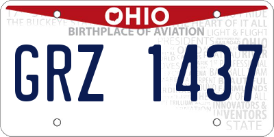 OH license plate GRZ1437