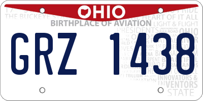 OH license plate GRZ1438