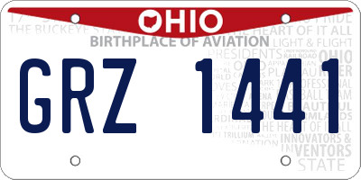 OH license plate GRZ1441