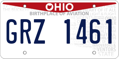OH license plate GRZ1461