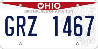 OH license plate GRZ1467