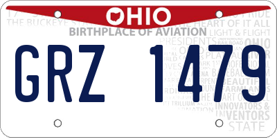 OH license plate GRZ1479