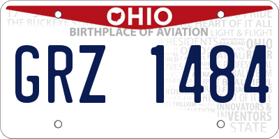 OH license plate GRZ1484