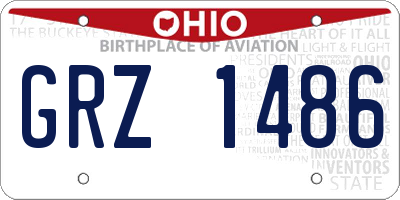 OH license plate GRZ1486