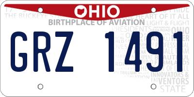OH license plate GRZ1491