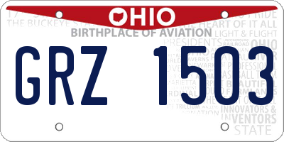 OH license plate GRZ1503