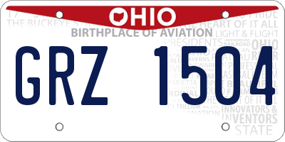 OH license plate GRZ1504