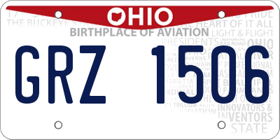 OH license plate GRZ1506