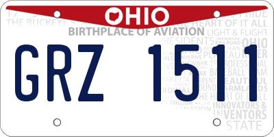 OH license plate GRZ1511
