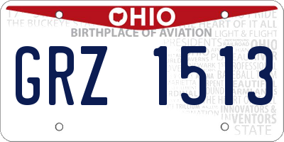 OH license plate GRZ1513