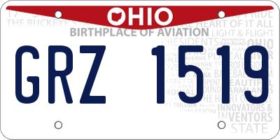 OH license plate GRZ1519