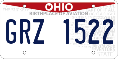 OH license plate GRZ1522