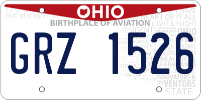 OH license plate GRZ1526