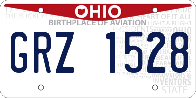 OH license plate GRZ1528