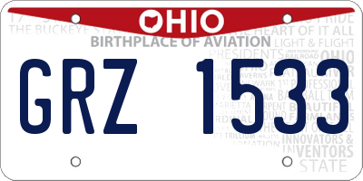 OH license plate GRZ1533