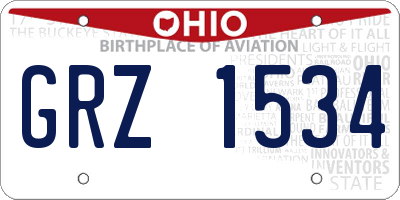 OH license plate GRZ1534