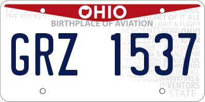 OH license plate GRZ1537