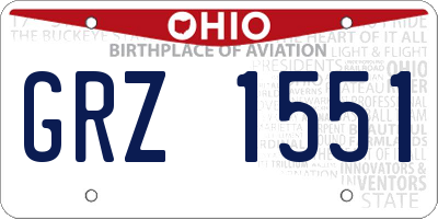 OH license plate GRZ1551