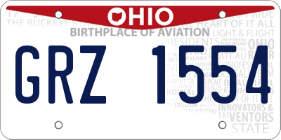 OH license plate GRZ1554