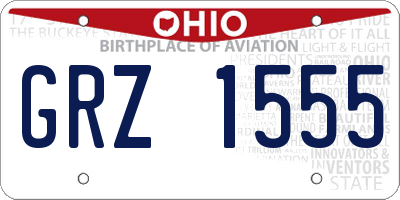 OH license plate GRZ1555