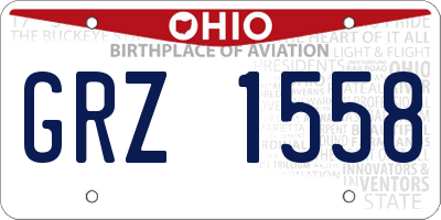 OH license plate GRZ1558