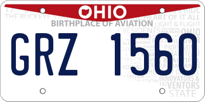OH license plate GRZ1560