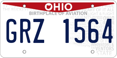 OH license plate GRZ1564