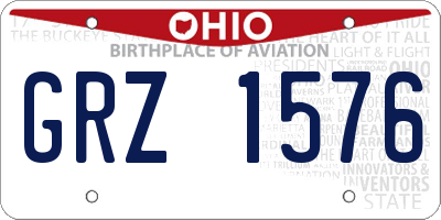 OH license plate GRZ1576
