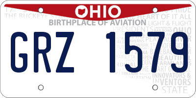 OH license plate GRZ1579