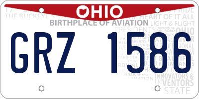 OH license plate GRZ1586