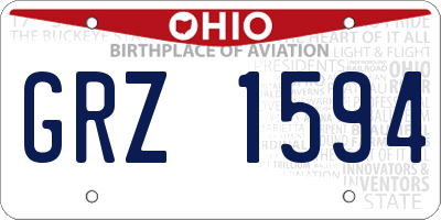 OH license plate GRZ1594