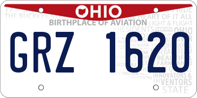 OH license plate GRZ1620
