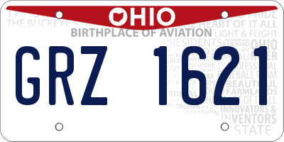 OH license plate GRZ1621