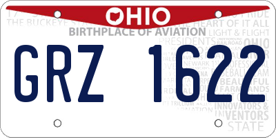 OH license plate GRZ1622