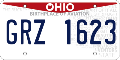 OH license plate GRZ1623