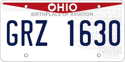 OH license plate GRZ1630