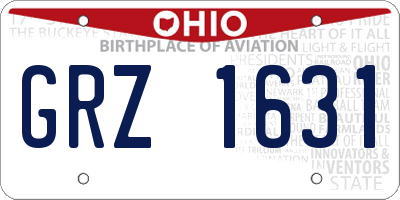 OH license plate GRZ1631